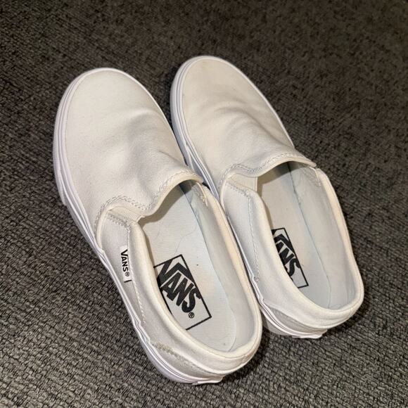 Vans Off the Wall Skateboarding Shoes Women's US 6 Cream Canvas Slip-on Sneakers - Picture 6 of 7